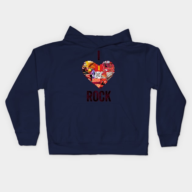 I love Rock Kids Hoodie by Whole Lotta Pixels